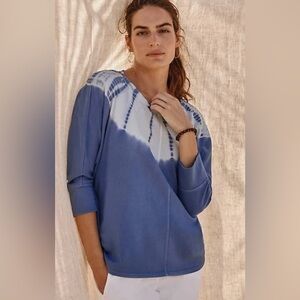 Pure J.Jill Dolman Sleeve TyeDye French Terry Organic Cotton Top XL